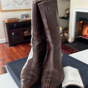 Coach brown leather boot